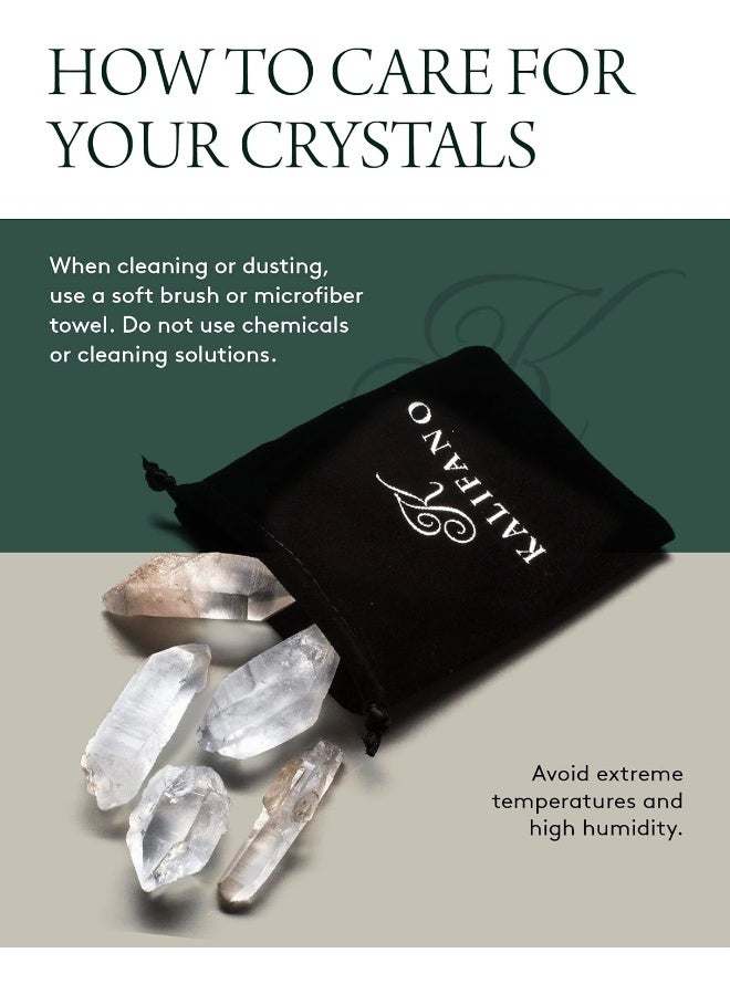 KALIFANO Quartz Points Bundle (500+ Carats) - Bulk High Energy Raw Lemurian Reiki Cuarzo Crystal Used for Clarity and Purpose - Information Card Included (Family Owned & Operated) - Image 5